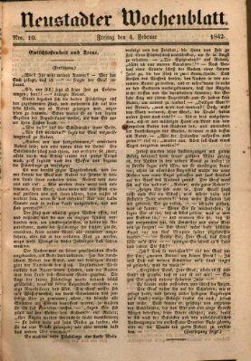 Neustadter Wochenblatt Freitag 4. Februar 1842