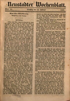 Neustadter Wochenblatt Dienstag 15. Februar 1842