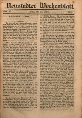 Neustadter Wochenblatt Freitag 25. Februar 1842