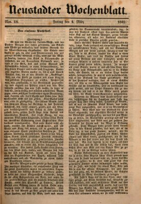 Neustadter Wochenblatt Freitag 4. März 1842