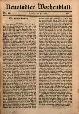 Neustadter Wochenblatt Dienstag 15. März 1842