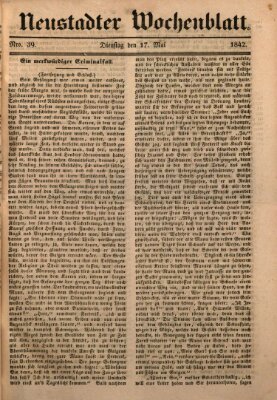 Neustadter Wochenblatt Dienstag 17. Mai 1842