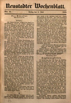 Neustadter Wochenblatt Freitag 3. Juni 1842