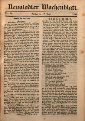 Neustadter Wochenblatt Freitag 17. Juni 1842