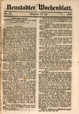 Neustadter Wochenblatt Freitag 22. Juli 1842