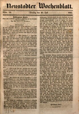 Neustadter Wochenblatt Dienstag 26. Juli 1842