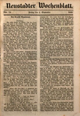 Neustadter Wochenblatt Freitag 2. September 1842