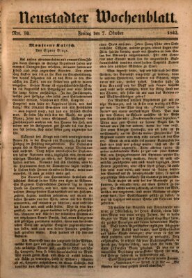 Neustadter Wochenblatt Freitag 7. Oktober 1842