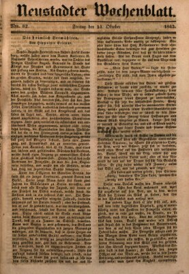 Neustadter Wochenblatt Freitag 14. Oktober 1842