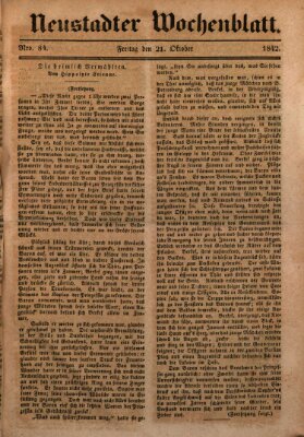 Neustadter Wochenblatt Freitag 21. Oktober 1842