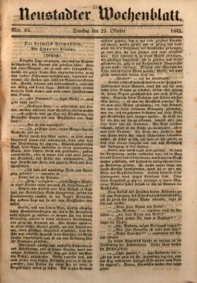 Neustadter Wochenblatt Dienstag 25. Oktober 1842