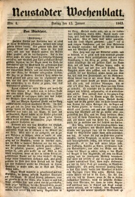 Neustadter Wochenblatt Freitag 13. Januar 1843