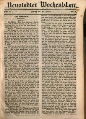 Neustadter Wochenblatt Freitag 20. Januar 1843