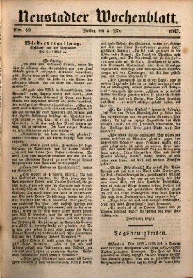 Neustadter Wochenblatt Freitag 5. Mai 1843