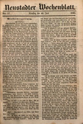 Neustadter Wochenblatt Dienstag 18. Juli 1843