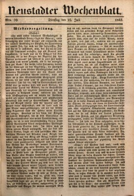 Neustadter Wochenblatt Dienstag 25. Juli 1843