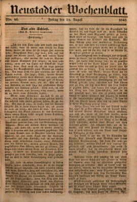 Neustadter Wochenblatt Freitag 18. August 1843