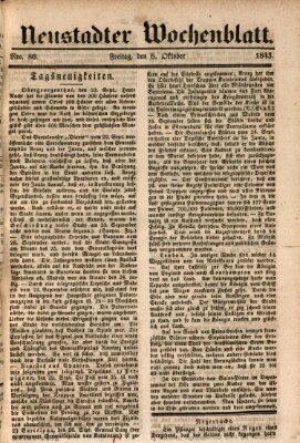 Neustadter Wochenblatt Freitag 6. Oktober 1843