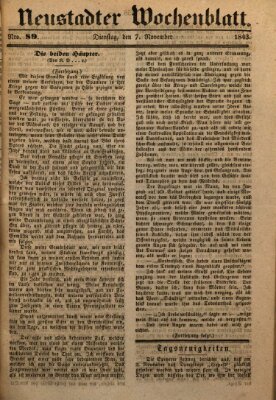 Neustadter Wochenblatt Dienstag 7. November 1843