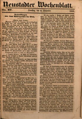 Neustadter Wochenblatt Dienstag 5. Dezember 1843