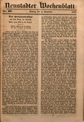 Neustadter Wochenblatt Freitag 8. Dezember 1843