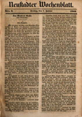 Neustadter Wochenblatt Freitag 5. Januar 1844