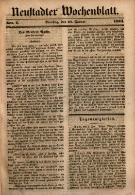 Neustadter Wochenblatt Dienstag 23. Januar 1844