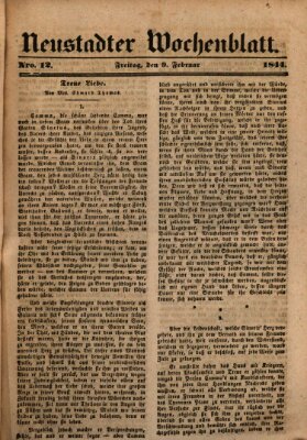 Neustadter Wochenblatt Freitag 9. Februar 1844