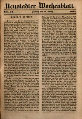 Neustadter Wochenblatt Freitag 22. März 1844