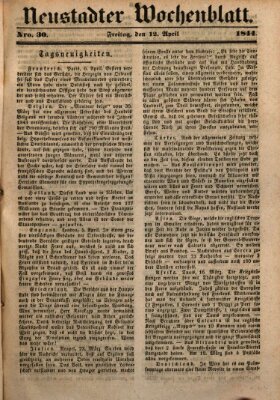 Neustadter Wochenblatt Freitag 12. April 1844