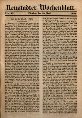 Neustadter Wochenblatt Dienstag 23. April 1844