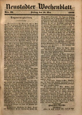 Neustadter Wochenblatt Freitag 10. Mai 1844