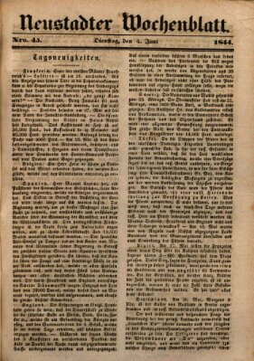 Neustadter Wochenblatt Dienstag 4. Juni 1844