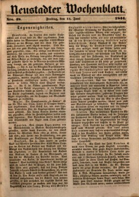 Neustadter Wochenblatt Freitag 14. Juni 1844