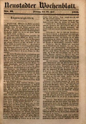 Neustadter Wochenblatt Freitag 26. Juli 1844