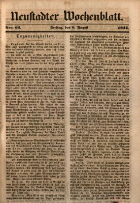 Neustadter Wochenblatt Freitag 9. August 1844