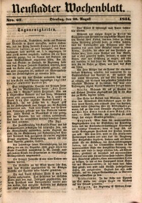 Neustadter Wochenblatt Dienstag 20. August 1844