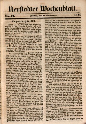 Neustadter Wochenblatt Freitag 6. September 1844