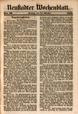 Neustadter Wochenblatt Freitag 11. Oktober 1844