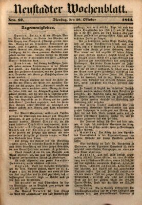 Neustadter Wochenblatt Dienstag 29. Oktober 1844