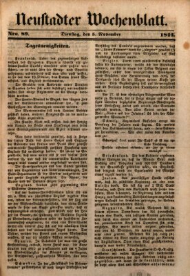 Neustadter Wochenblatt Dienstag 5. November 1844