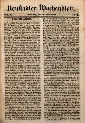 Neustadter Wochenblatt Dienstag 26. November 1844