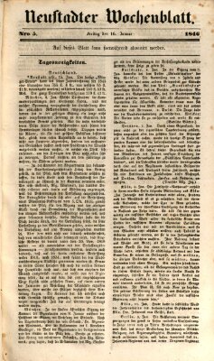 Neustadter Wochenblatt Freitag 16. Januar 1846