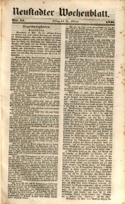 Neustadter Wochenblatt Freitag 20. Februar 1846