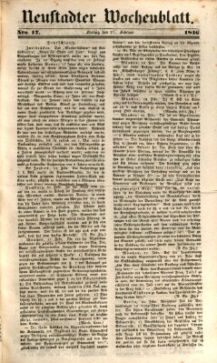 Neustadter Wochenblatt Freitag 27. Februar 1846