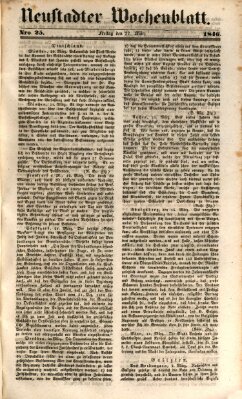 Neustadter Wochenblatt Freitag 27. März 1846