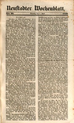 Neustadter Wochenblatt Dienstag 7. April 1846