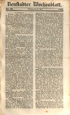 Neustadter Wochenblatt Dienstag 14. April 1846