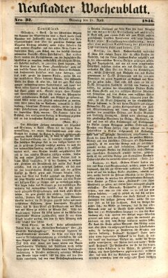 Neustadter Wochenblatt Dienstag 21. April 1846