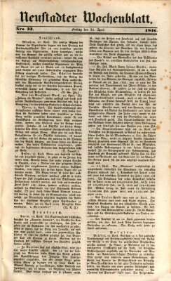 Neustadter Wochenblatt Freitag 24. April 1846